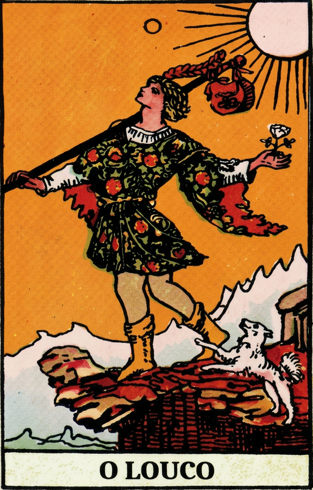 Carta O Louco do tarot Smith-Waite